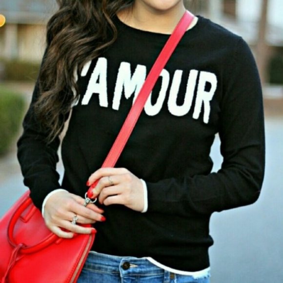 Elle “L’AMOUR” Crew Sweater - Picture 1 of 13
